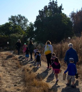 Walking up a "steep hill" with our tour guide